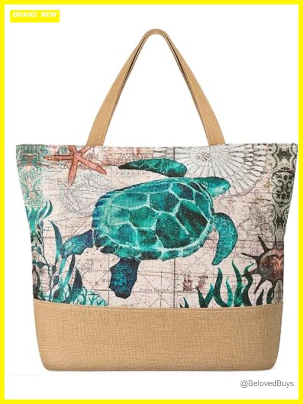 Large Beach Tote Bag with Zipper, Woven Straw Travel Bag, Lightweight Foldable